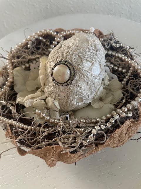 Decorative Nest with Fabric Egg