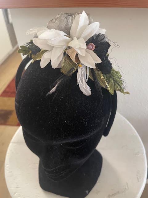 Floral Accent  on velvet headband 