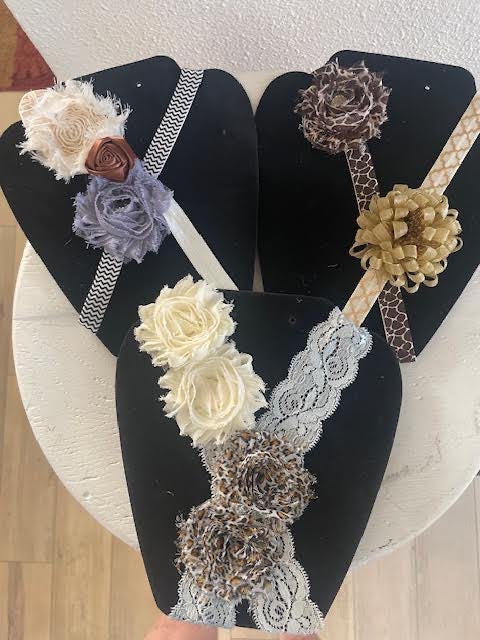 Head Bands with floral Accent 