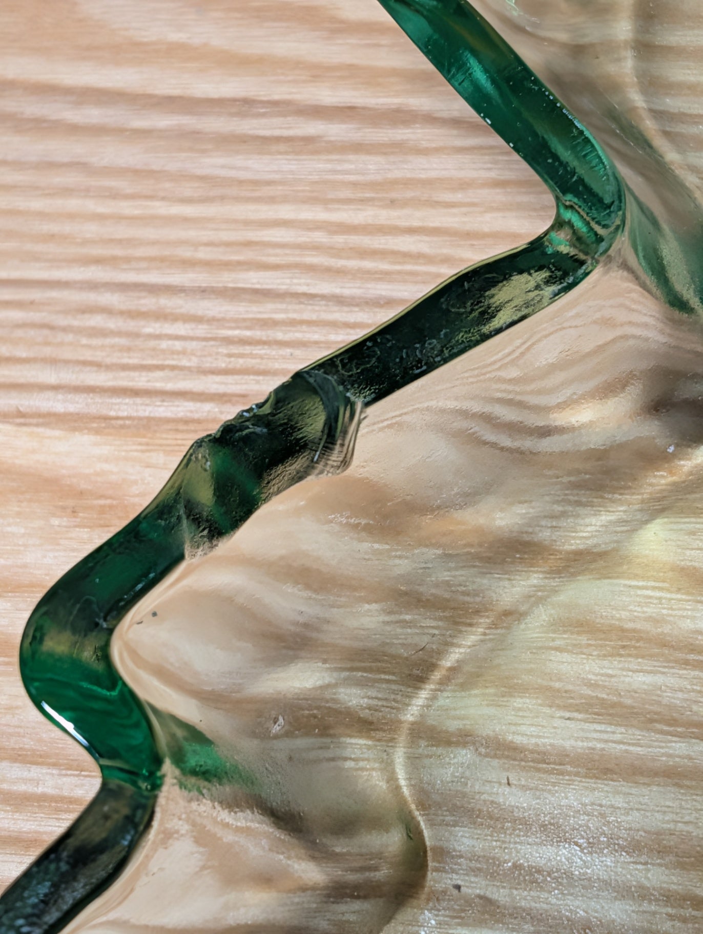 Vintage Indiana Glass Leaf Dish with Small Chip