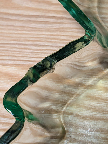 Vintage Indiana Glass Leaf Dish with Small Chip