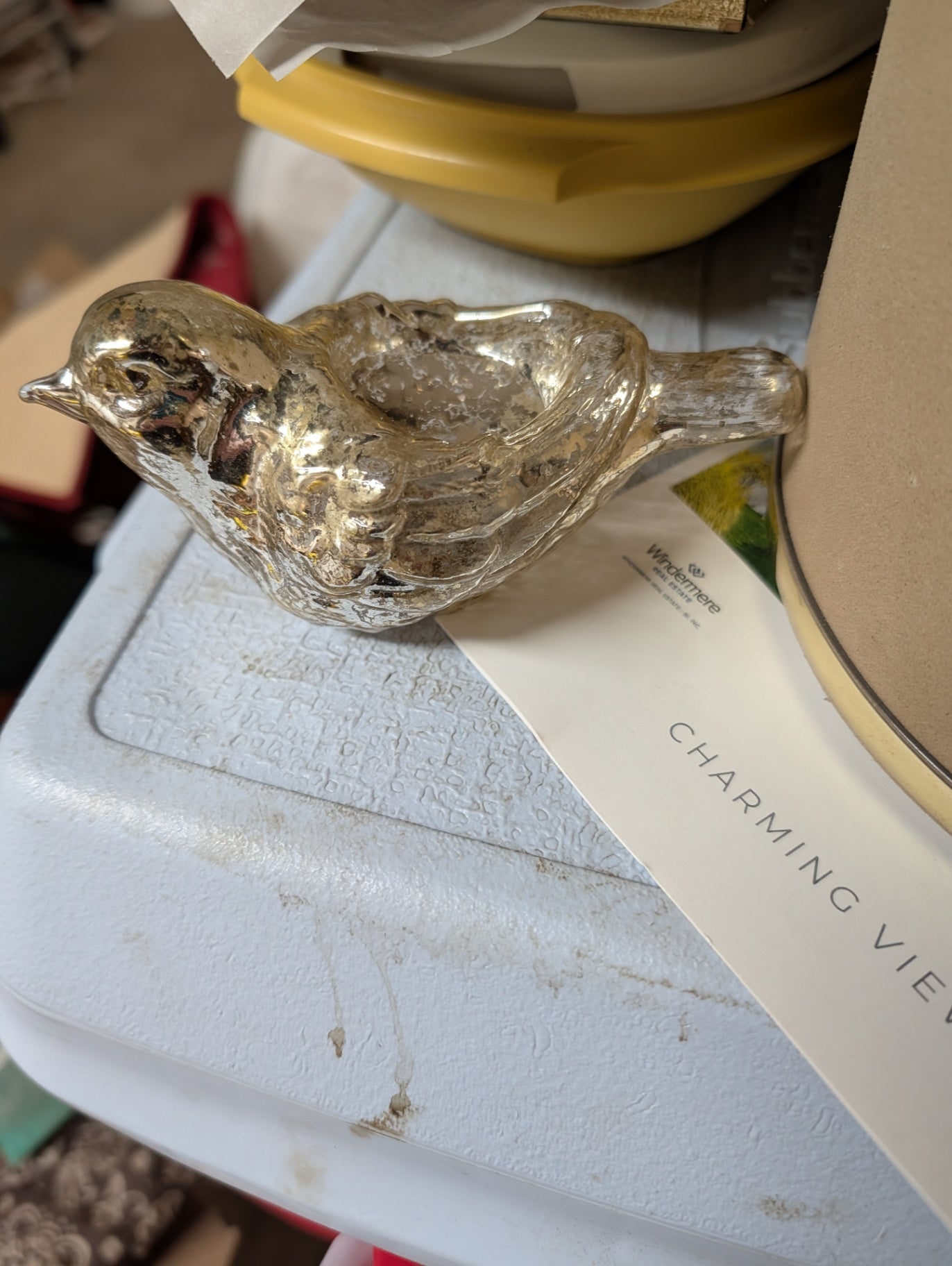 Sweet Mercury Glass Bird Candle Holder