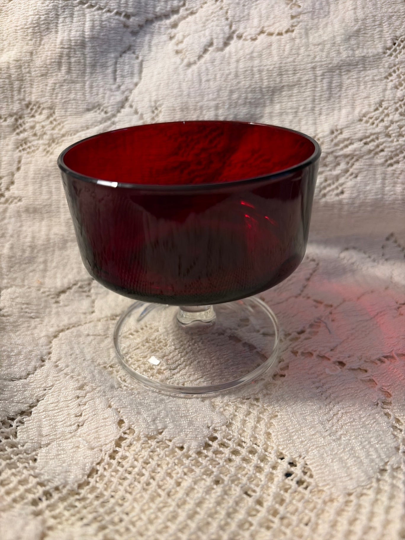 Vintage red champagne/dessert glass