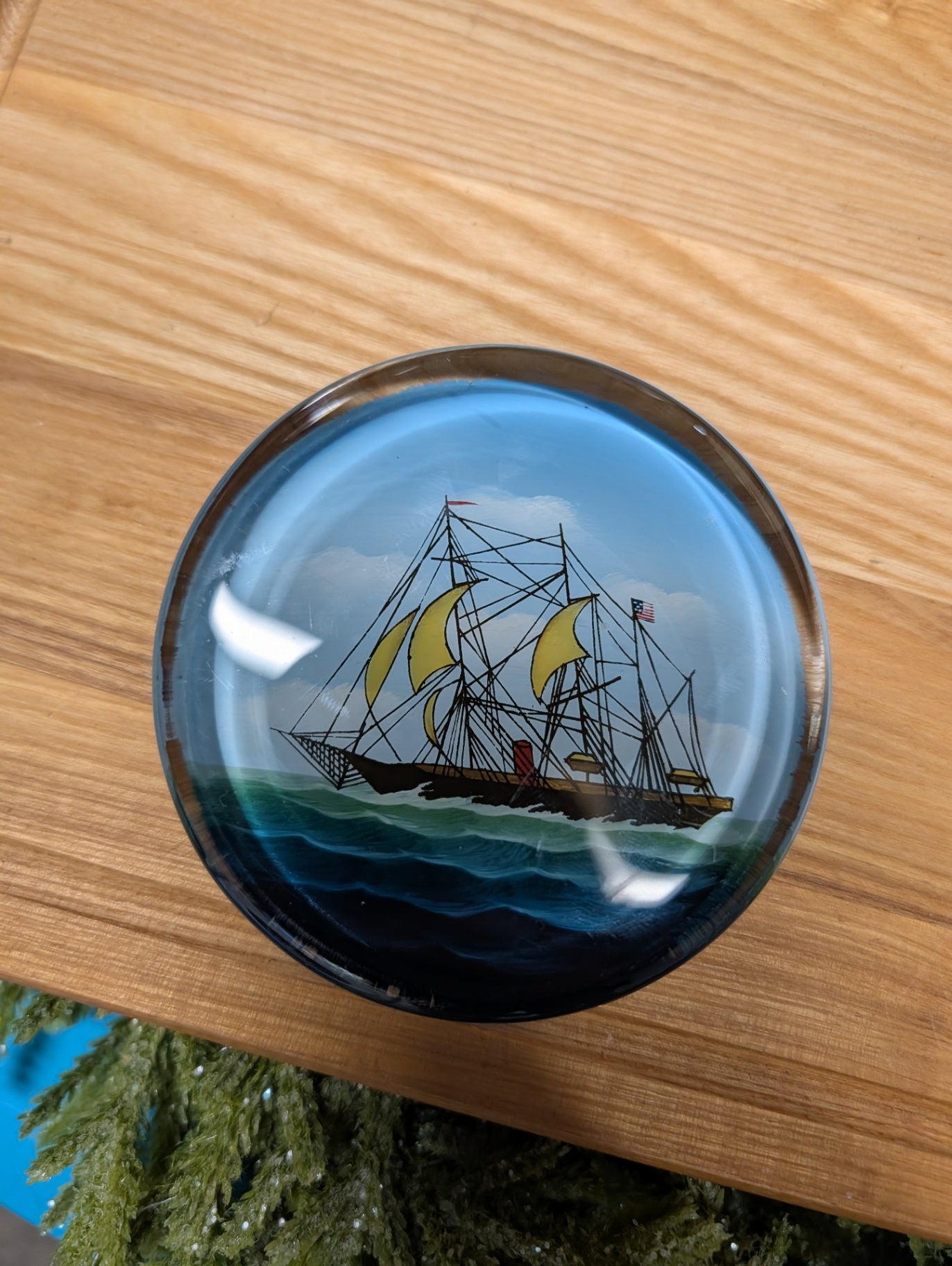 Vintage Sailboat Paperweight