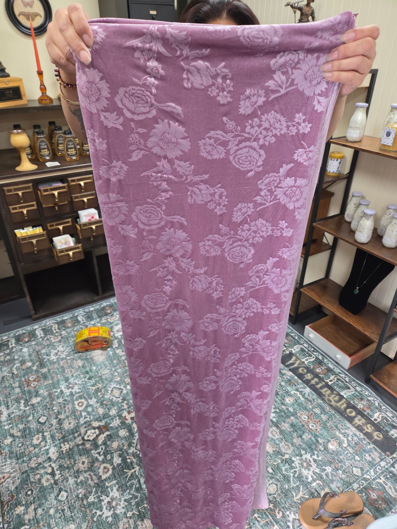 Purple floral fabric 