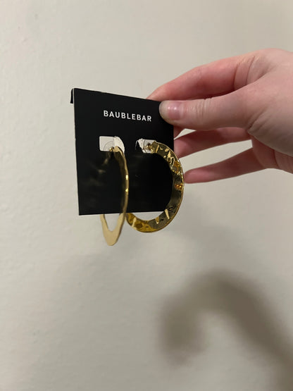 Baublebar Hammered Gold Hopp Earrings