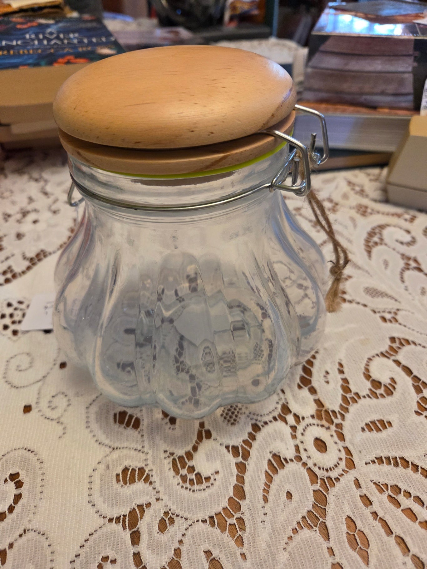 Blue harbor glass jar