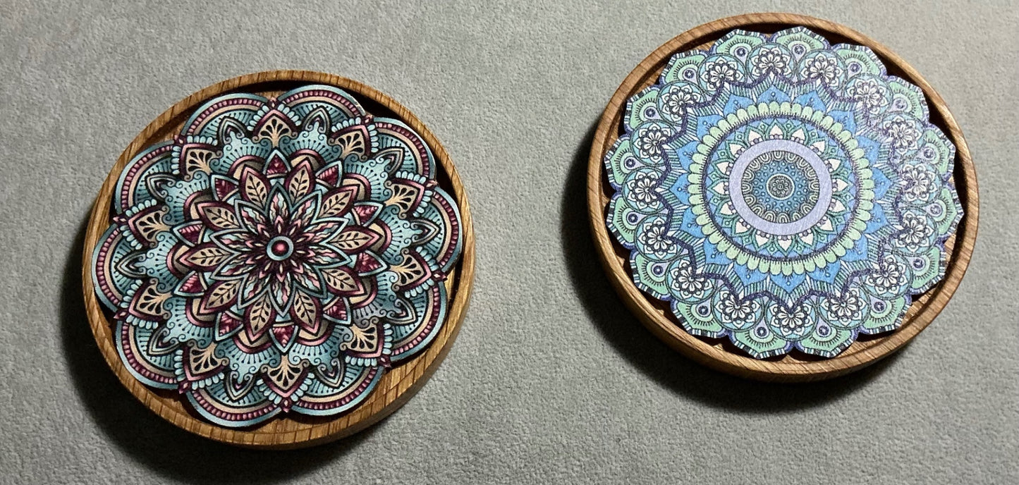Handcrafted Mandala Coaster…2 @ $7 ea.