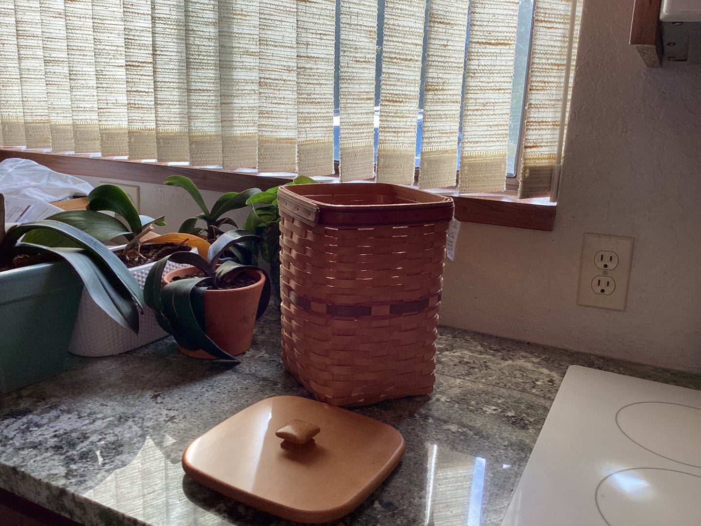 Longaberger basket with lid and liner