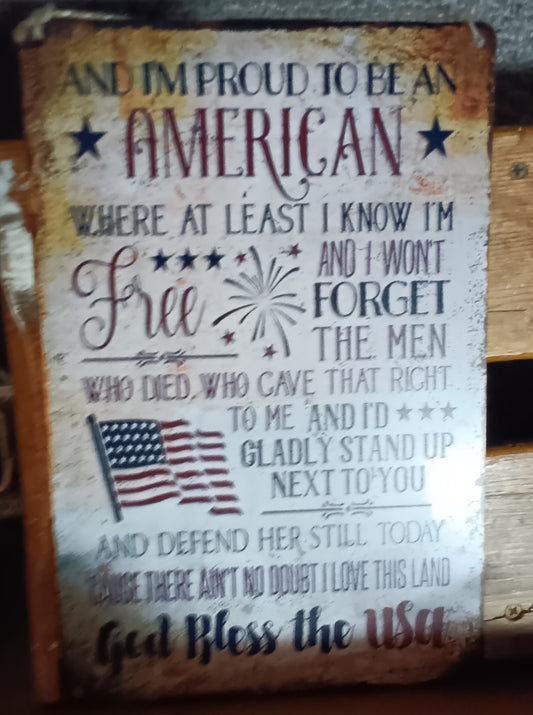 Celebrate America Metal Sign
