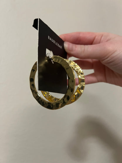 Baublebar Hammered Gold Hopp Earrings