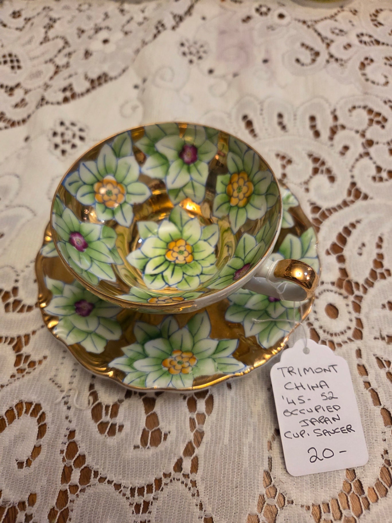 Occupied Japan cup and saucer. Trimont