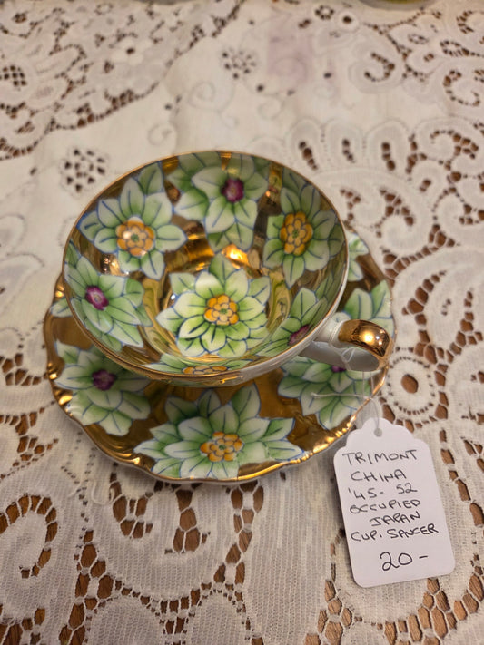 Occupied Japan cup and saucer. Trimont