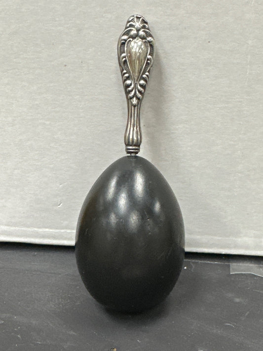 Sterling silver and Ebony darning egg