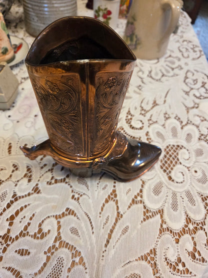 Copper cowboy boot