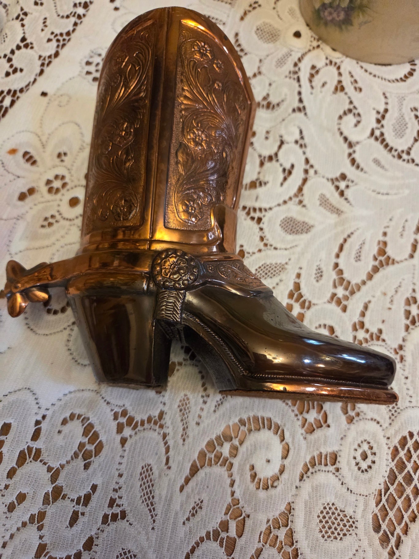 Copper cowboy boot
