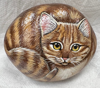  Original/signed Painted cat rock