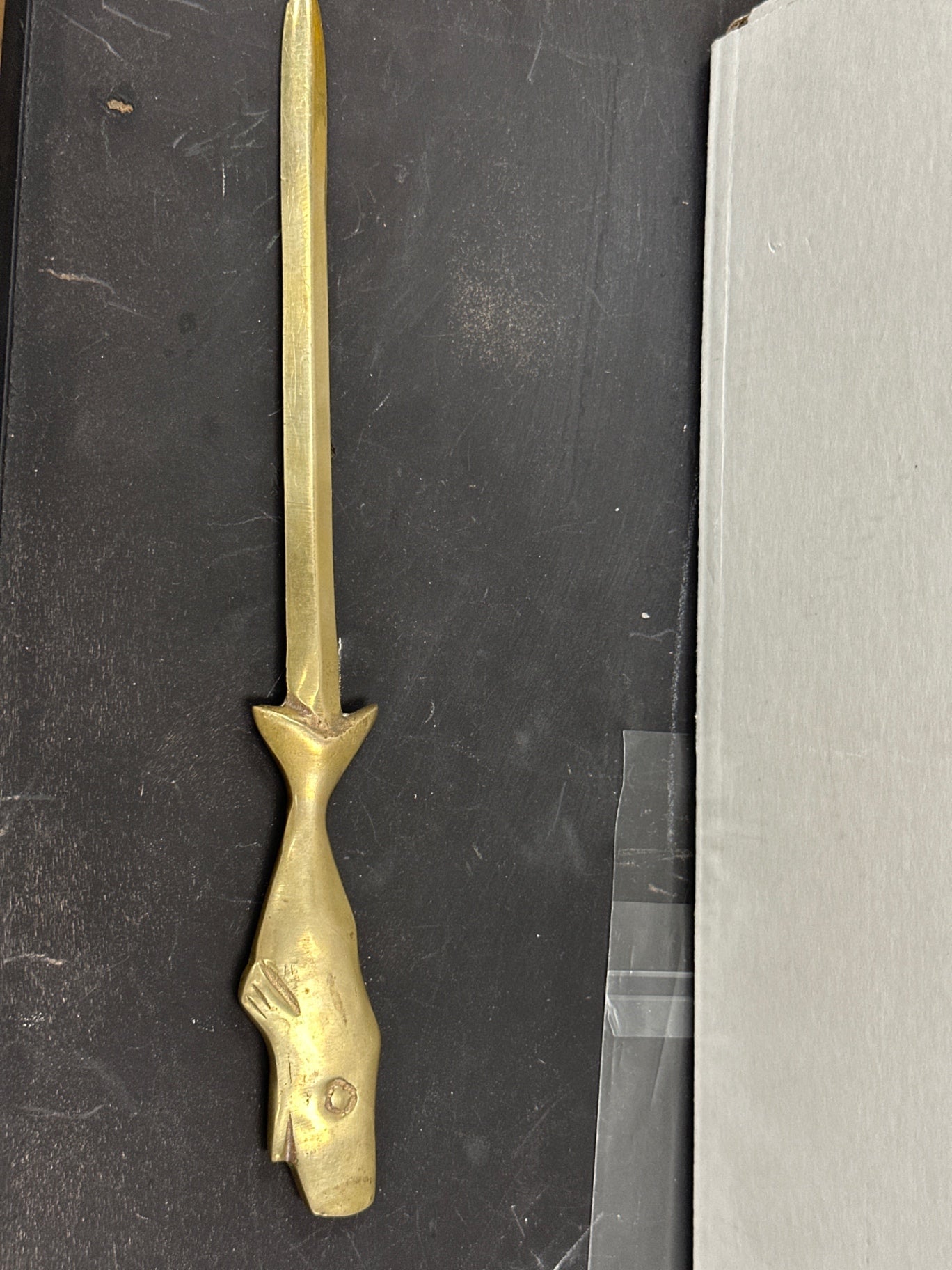 Brass whale letter opener