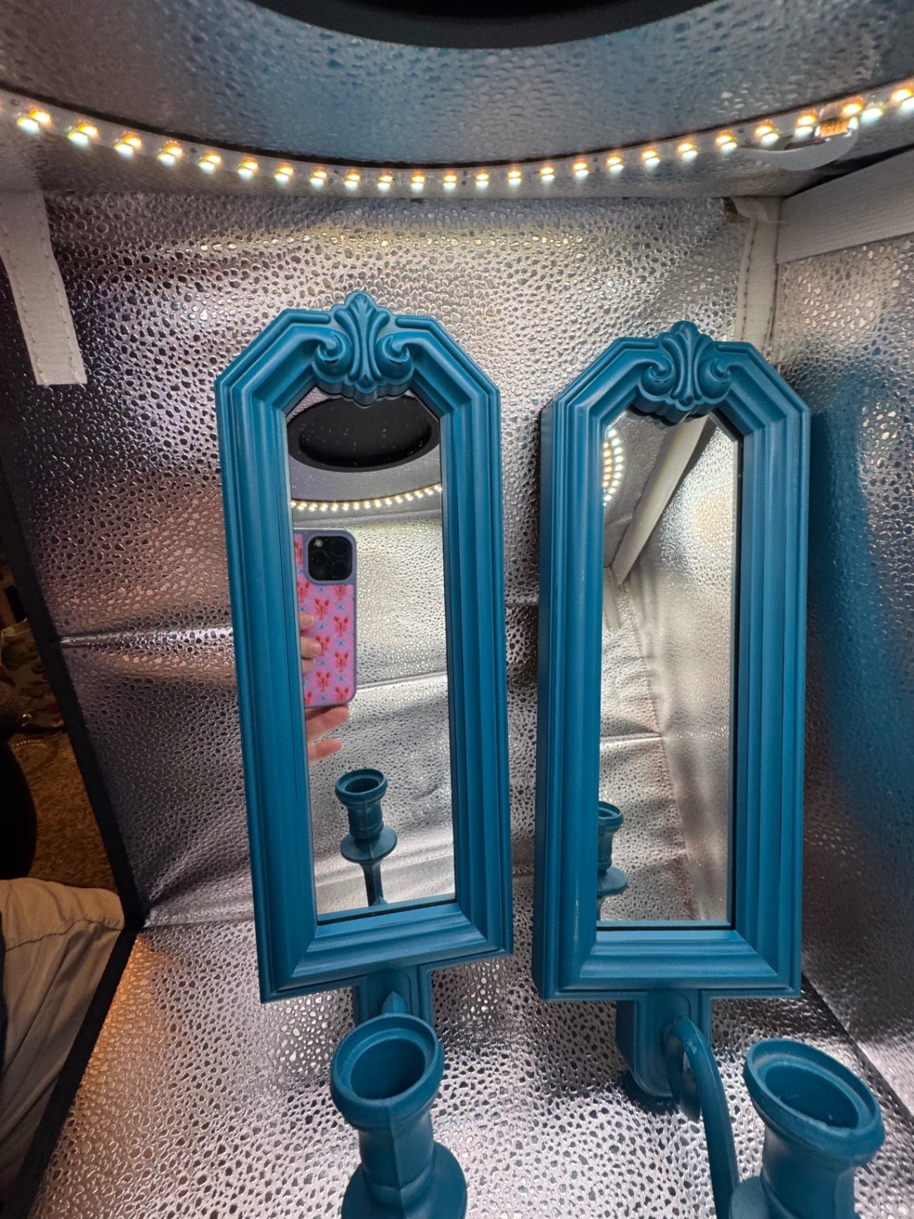 Vintage Mirror with Candle Holder Wall Scones