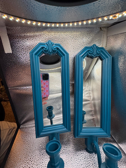 Vintage Mirror with Candle Holder Wall Scones
