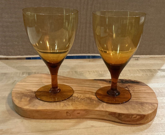 Amber Colored Goblets…set of two