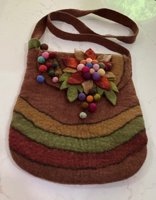 Boho Wool Felted Crossbody Bag