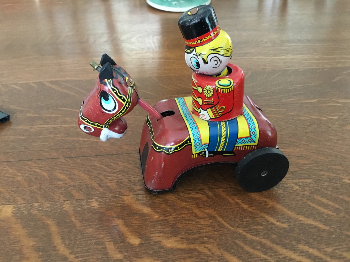 Mikuni, Japan 50’s toy soldier on horse, wind up tin