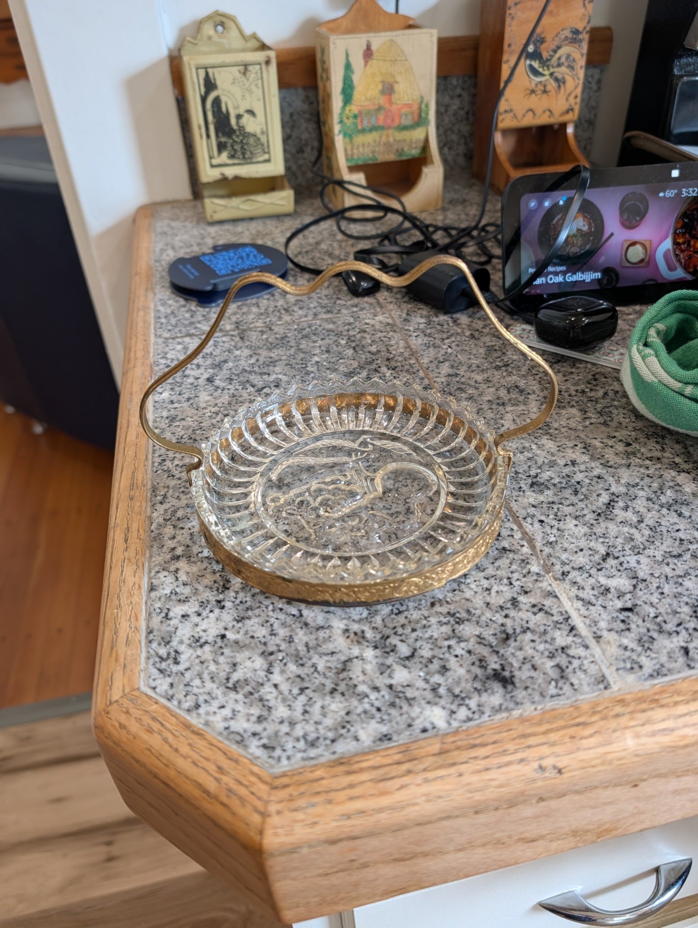 Vintage Glass Butter Dish ( no lid)