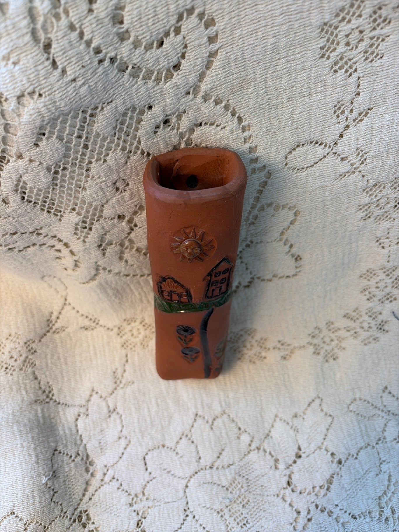 Adorable handmade wall art vase 6 1/2”