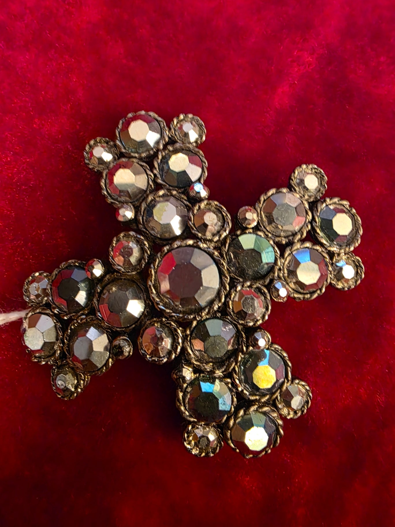 RHINESTONE, CROSS PIN.