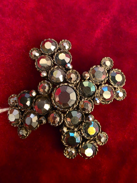RHINESTONE, CROSS PIN.