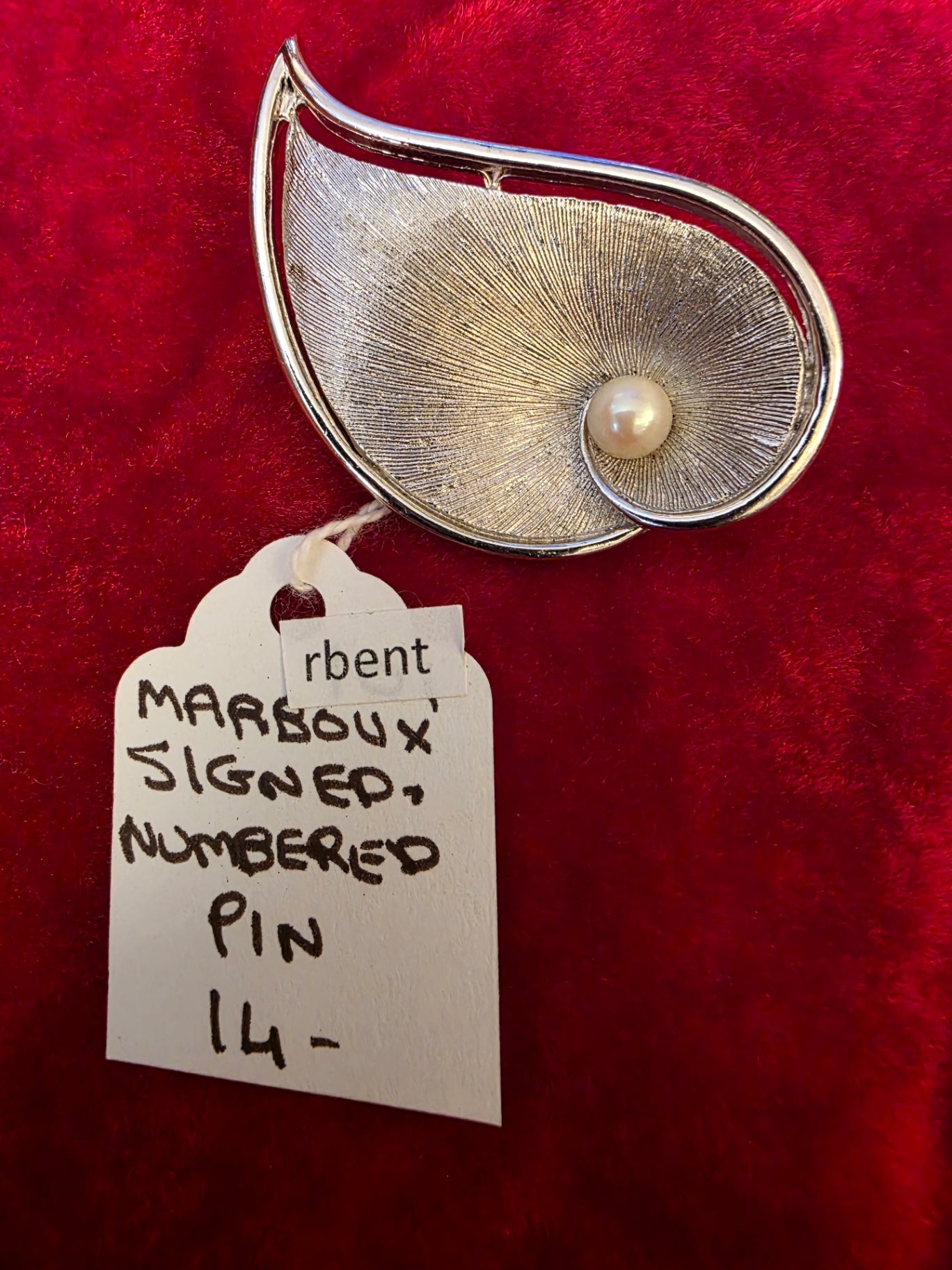 MARBOUX SIGNED NUMBERED PIN.