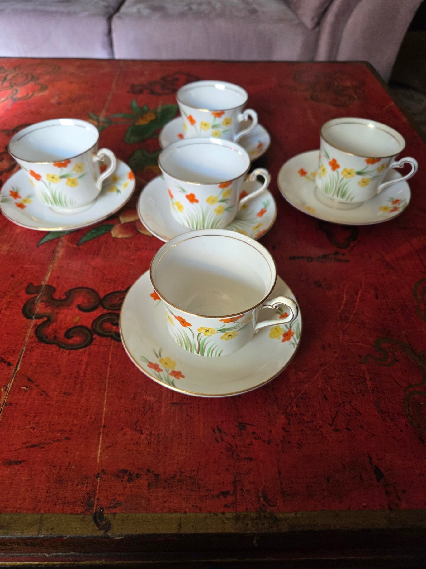 5 sets cups saucers Phoenix England