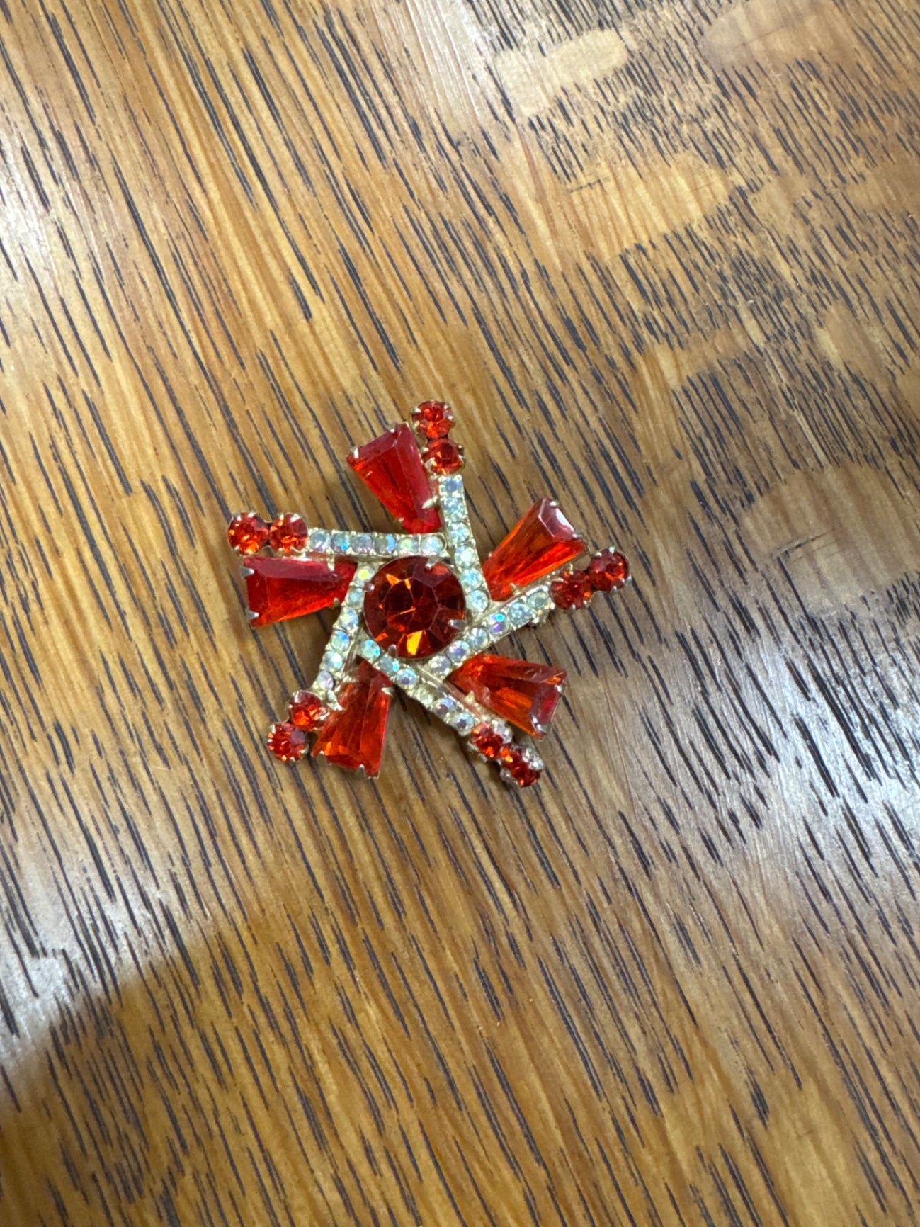 Vintage Orange Brooch
