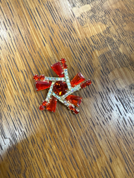 Vintage Orange Brooch