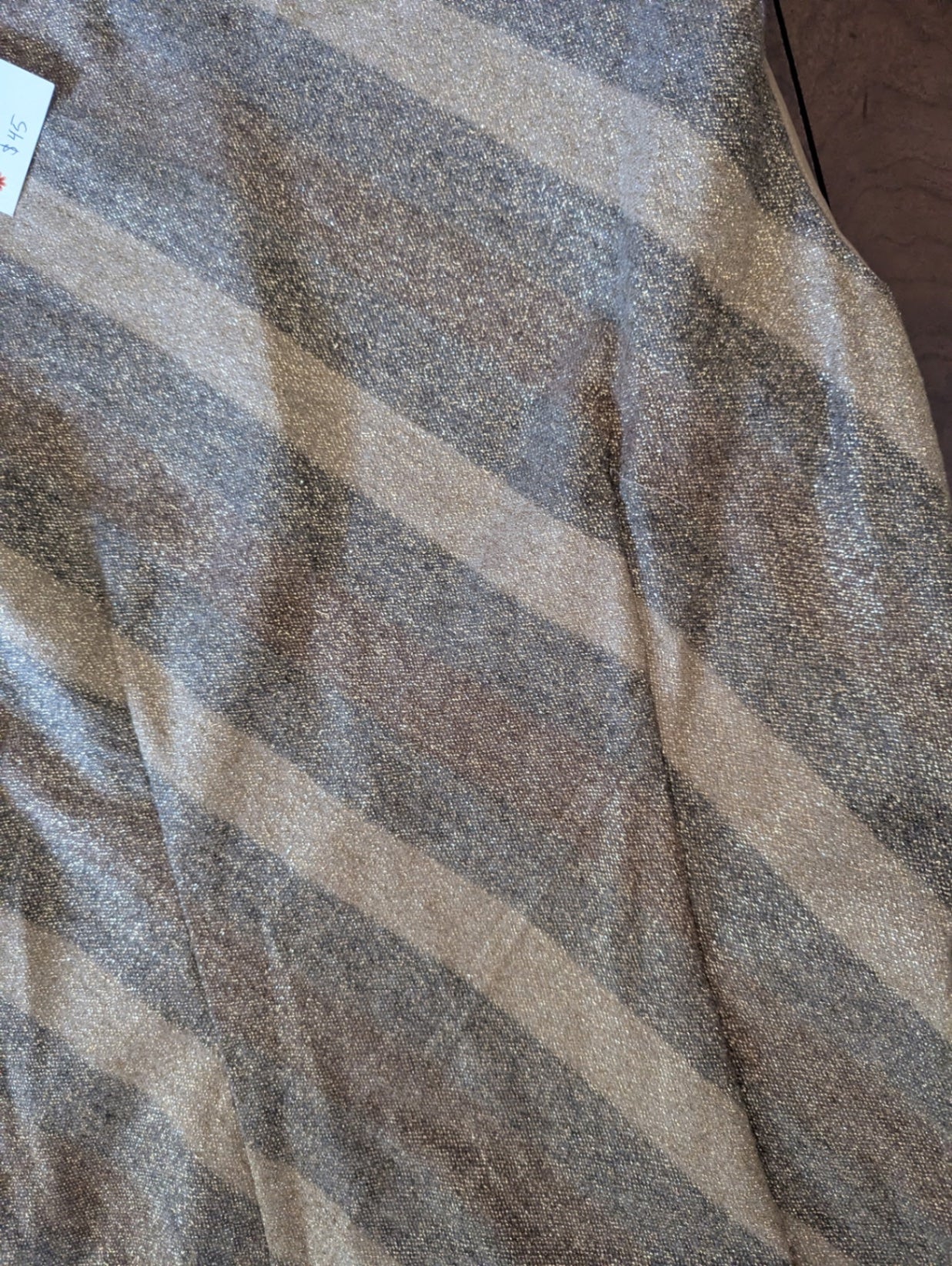1960s gold striped wiggle dress
