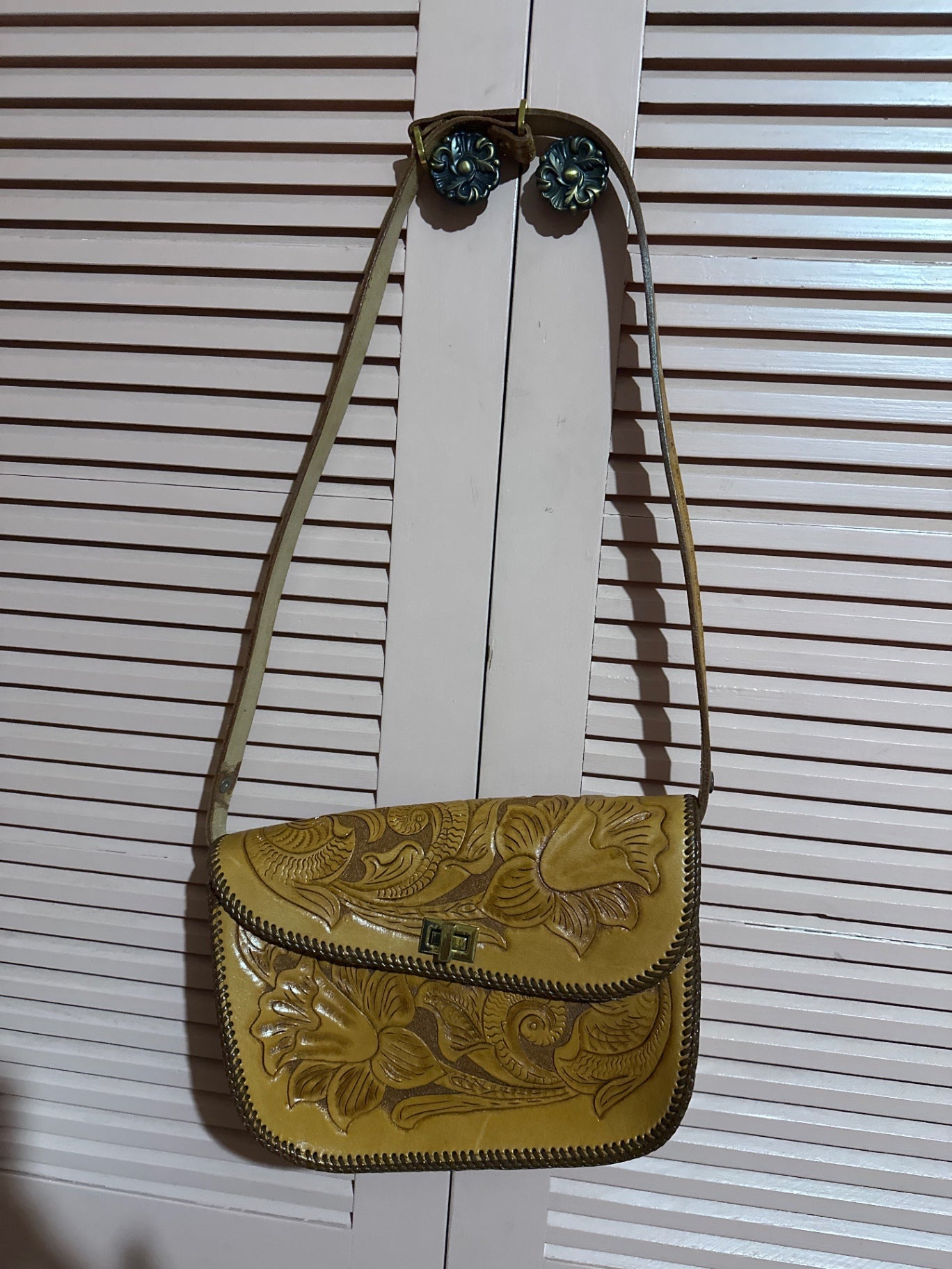 1970s Tooled Leather shoulder bag