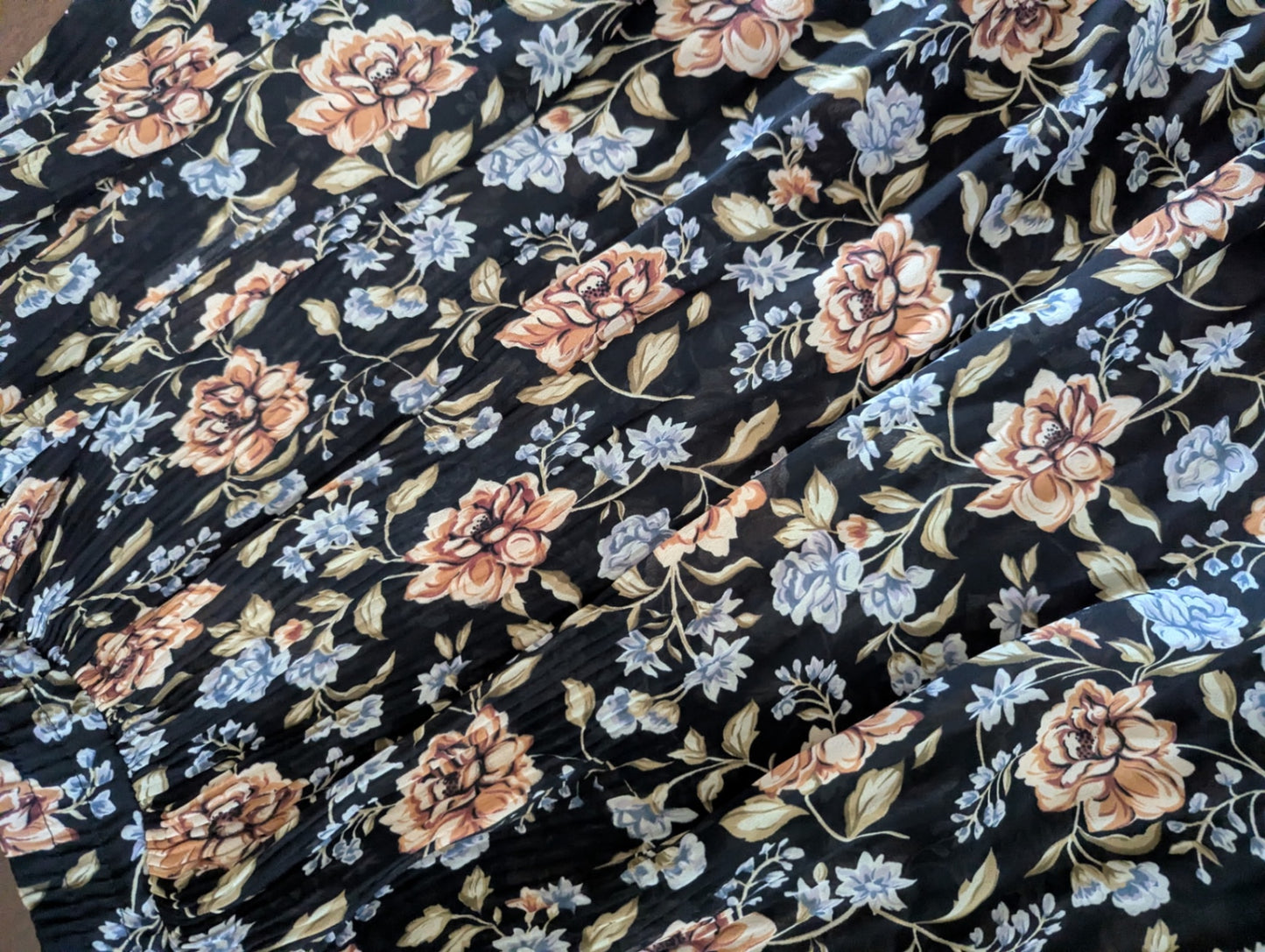 1990s Neutral Florals midi skirt