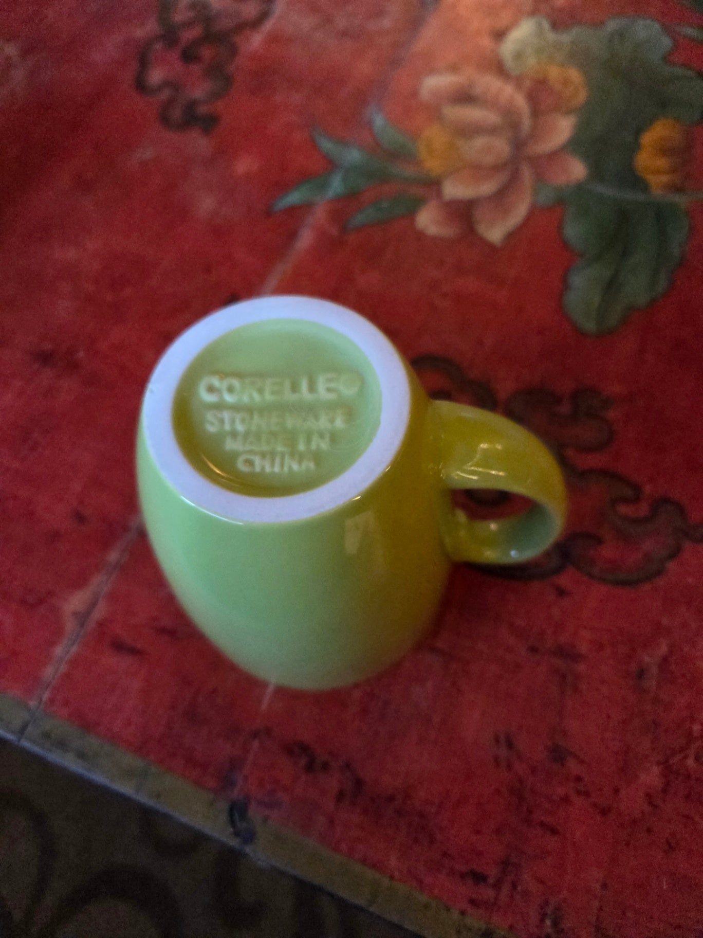 Corelle lime green mug
