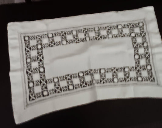 Exquisite Pulled-Thread Dresser/Table Scarf 28"×16"