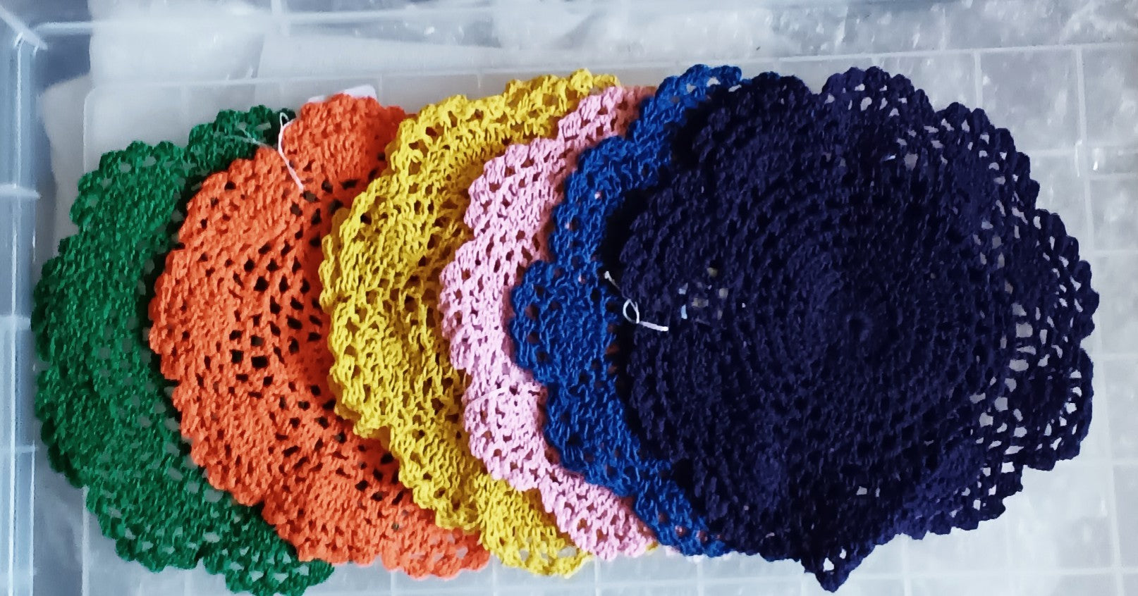 Handmade Doily (1) 7.5" Ass't'd Colors