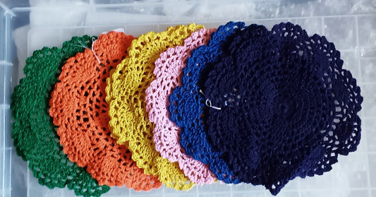 Handmade Doily (1) 7.5" Ass't'd Colors