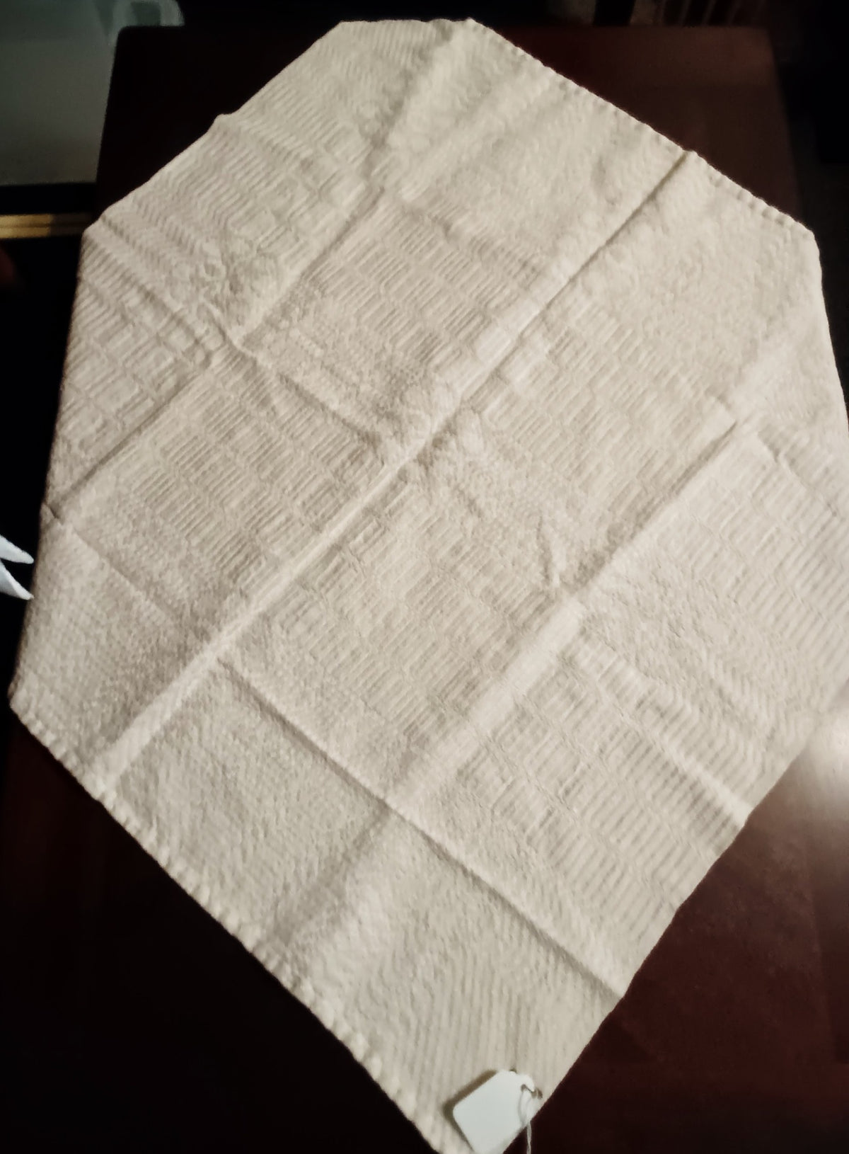 Hand Sewn 28"×27" Table Cloth- Unusual Woven Fabric