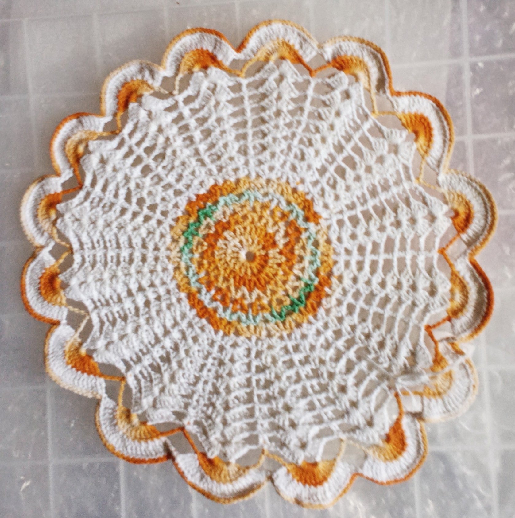 10.5" Starched Doily - Handmade