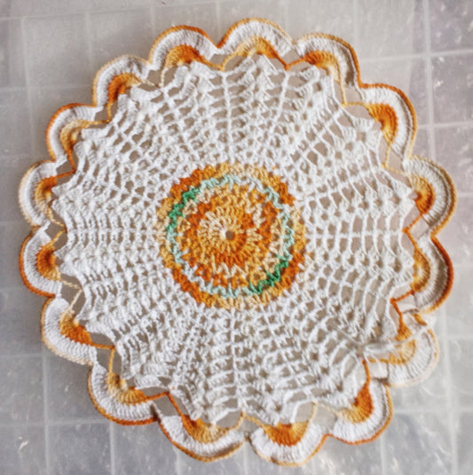 10.5" Starched Doily - Handmade