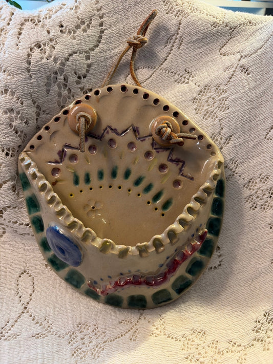 7 1/2” handmade ceramic wall art