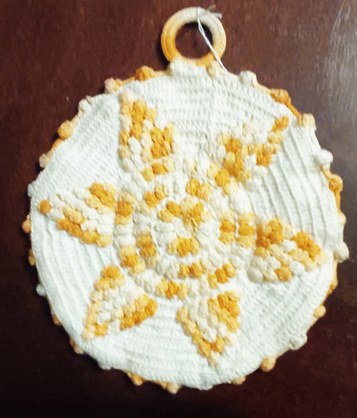 Beautiful Vtg Crocheted Double Thick Potholder/Hot Pad