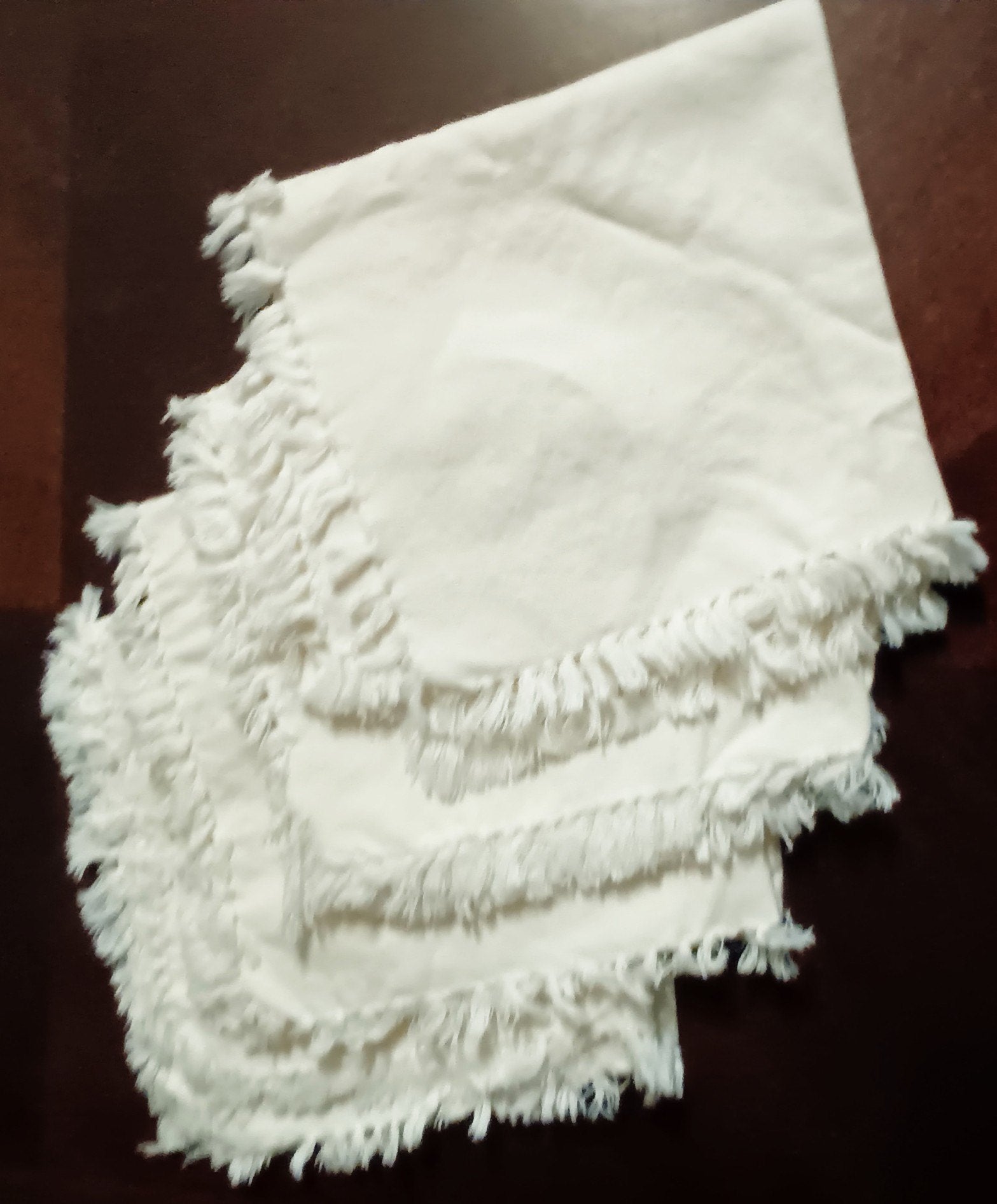 Set of 4 Fringed 16" Square Napkins