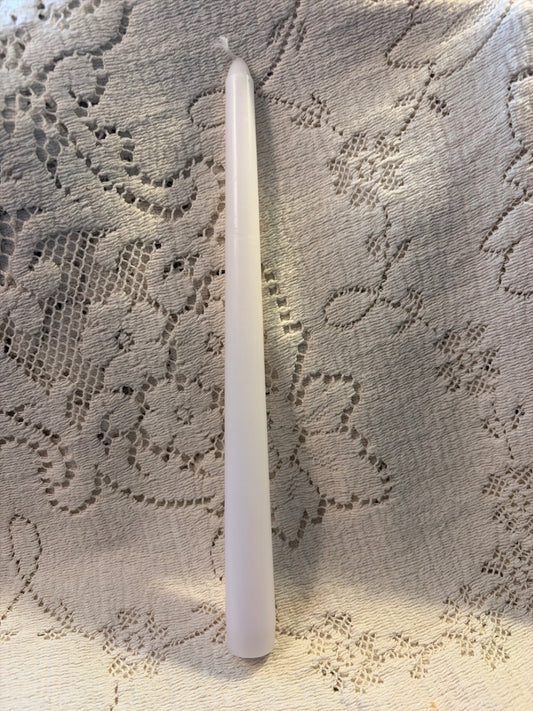 (1) 10” white tapered candle 