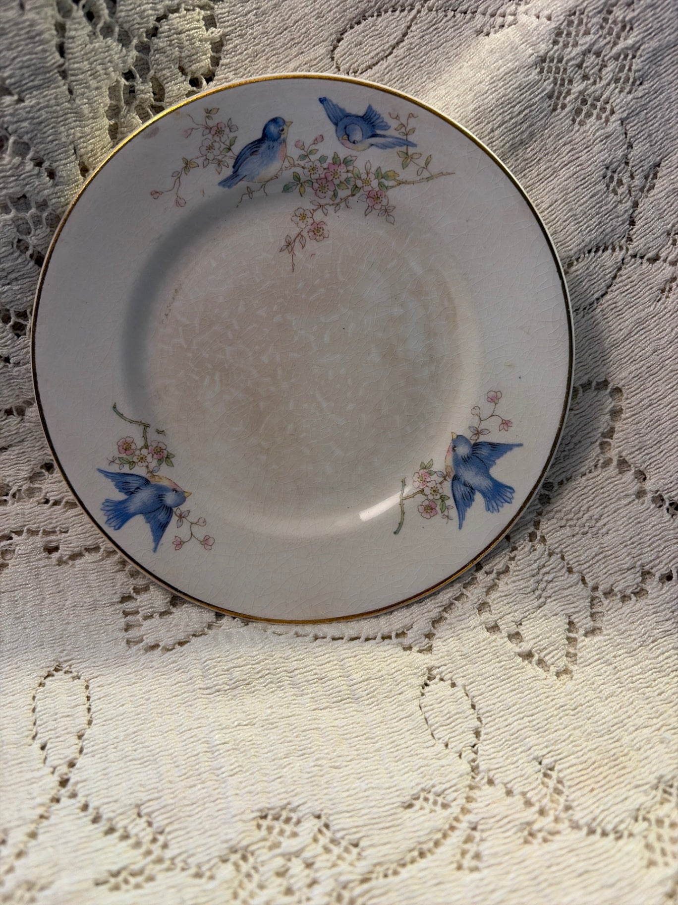6” ironstone bluebird sandwich plate